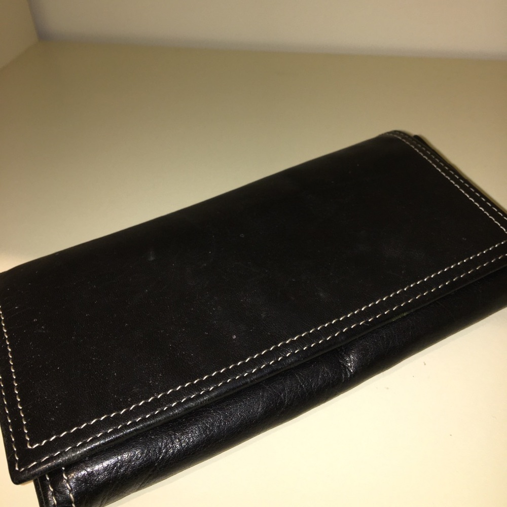 Black faux leather wallet
